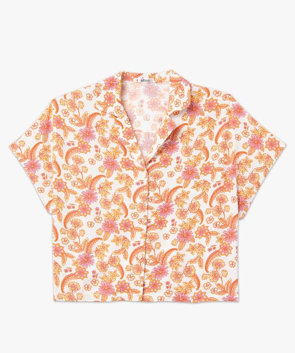 Haut de pyjama à manches courtes imprimé femme vue4 - GEMO 4G FEMME - GEMO