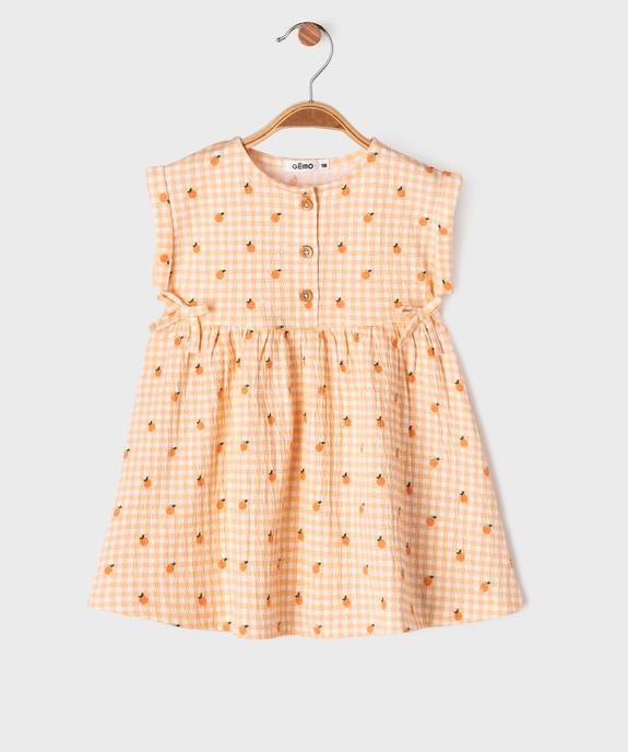 Robe bébé fille avec haut boutonné et jupe large vue3 - GEMO(BEBE DEBT) - GEMO