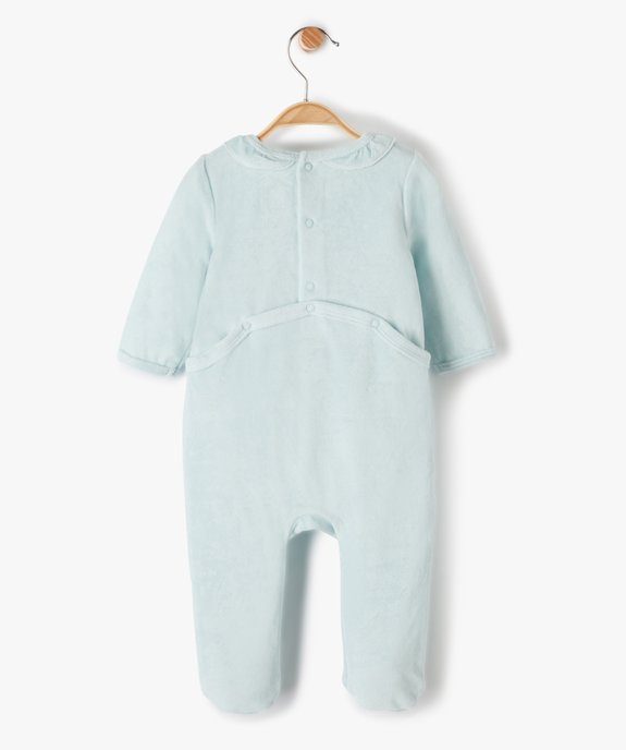 Pyjama bébé fille en velours avec motif et volant sur le col vue4 - GEMO(BB COUCHE) - GEMO