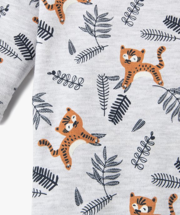 Pyjama dors-bien bébé en jersey avec motif tigres vue2 - GEMO(BB COUCHE) - GEMO