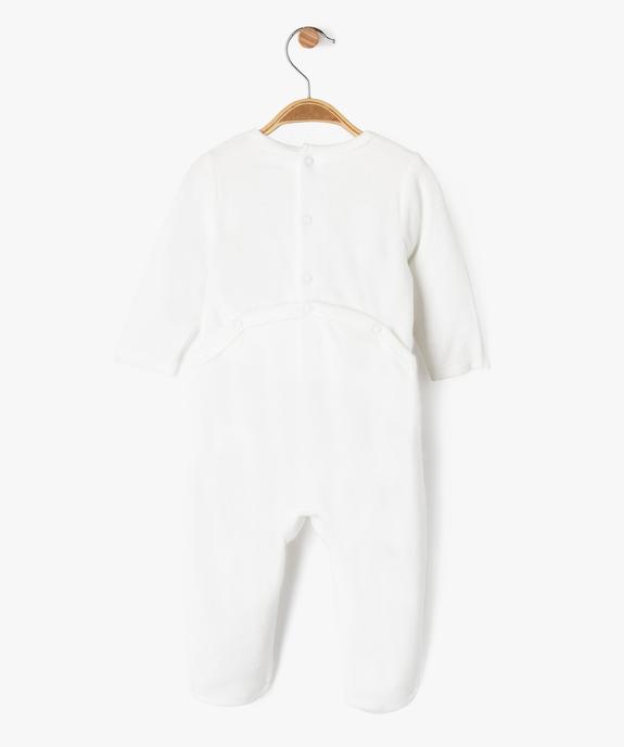 Pyjama en velours avec message sur le buste bébé vue4 - GEMO(BB COUCHE) - GEMO