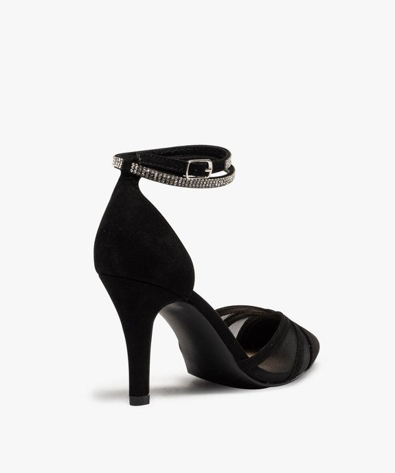 Escarpins femme à talon à bride strass et dessus transparent vue4 - GEMO(URBAIN) - GEMO