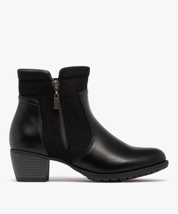Boots femme confort à talon cubain détail en suédine et zip fantaisie vue2 - G'FLEX - GEMO