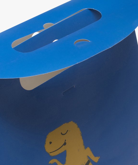 Sac cadeau de naissance à rabat avec poignée intégrée motif dinosaures vue2 - GEMO (ACCESS) - GEMO