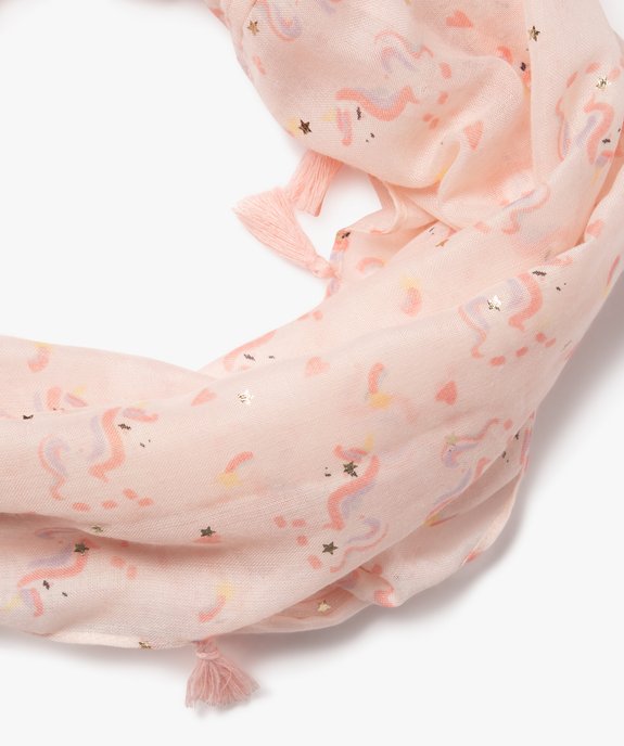 Foulard snood avec motifs licornes et étoiles scintillantes fille vue2 - GEMO 4G FILLE - GEMO
