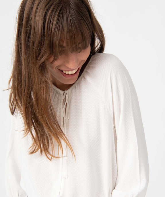 Blouse femme bohème à manches 3/4 vue2 - GEMO(FEMME PAP) - GEMO