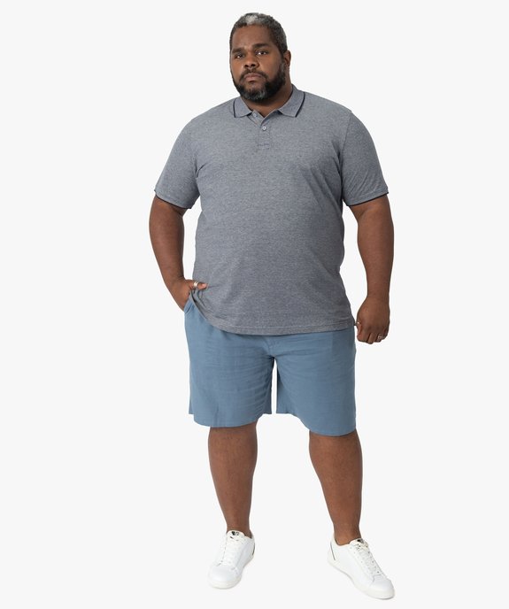 Bermuda homme grande taille coupe chino en lin/coton vue5 - GEMO (G TAILLE) - GEMO