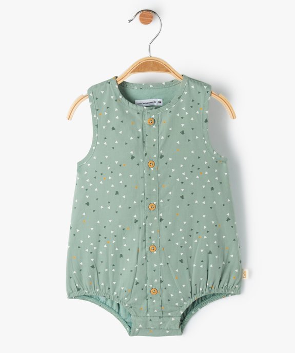 Combishort bébé sans manches à petits motifs - LuluCastagnette vue1 - LULUCASTAGNETTE - GEMO