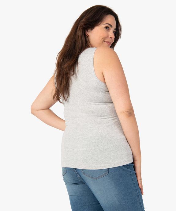 Débardeur à col rond uni femme grande taille vue3 - GEMO 4G GT - GEMO