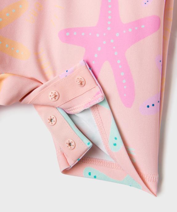 Maillot de bain combinaison anti UV à motifs étoiles de mer bébé fille vue3 - GEMO(BEBE DEBT) - GEMO