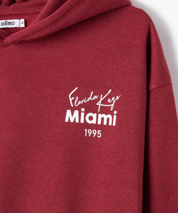 Sweat à capuche court et ample fille vue2 - PREMIER PRIX BY GEMO - GEMO