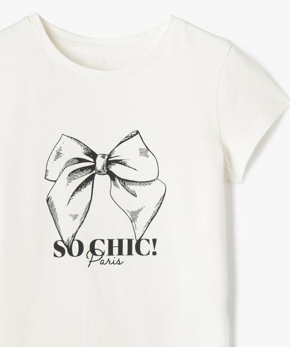 Tee-shirt manches courtes avec motif girly fille vue2 - GEMO 4G FILLE - GEMO