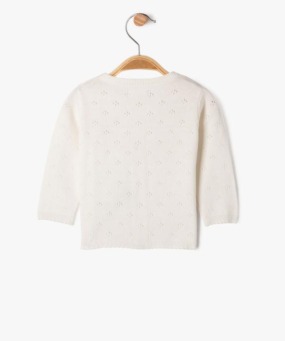 Gilet brassière en coton fin ajouré bébé - LuluCastagnette vue3 - LULU CASTAGNETTE G4G D - GEMO