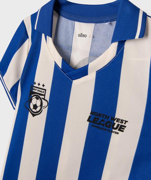 Tee-shirt manches courtes en maille style maillot de foot garçon vue3 - GEMO (ENFANT) - GEMO