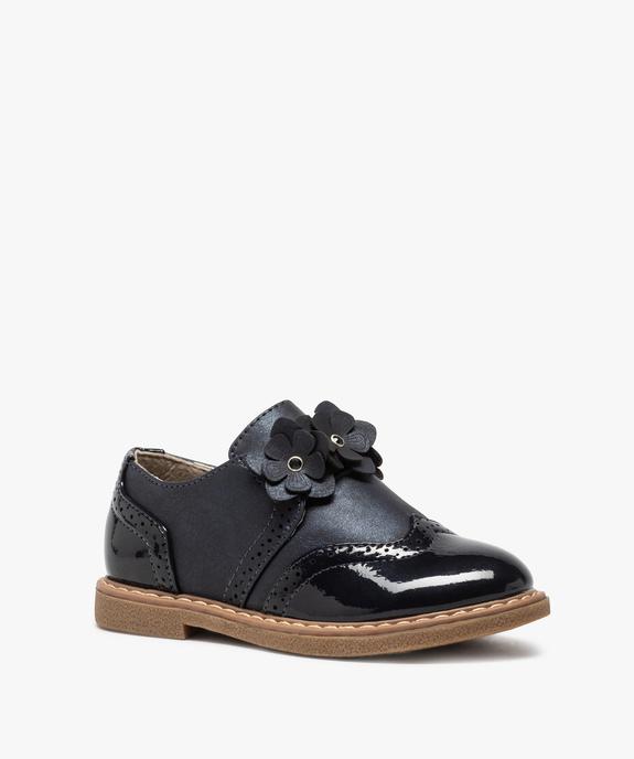 Derbies fille sans lacets à empiècements vernis vue2 - GEMO (ENFANT) - GEMO