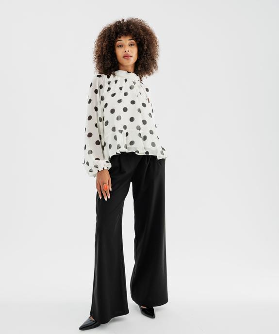 Blouse à pois en voile avec lien dans le dos femme vue5 - GEMO(FEMME PAP) - GEMO