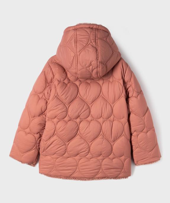 Manteau à capuche réversible fille vue4 - GEMO (ENFANT) - GEMO