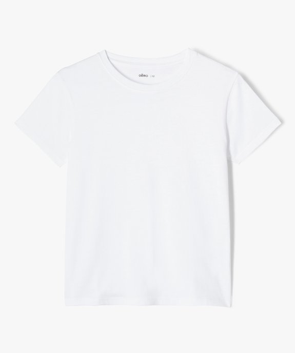 Tee-shirt à manches courtes et col rond fille vue1 - GEMO (JUNIOR) - GEMO