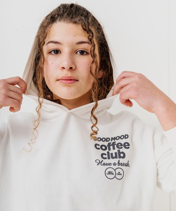 Sweat à capuche loose imprimé devant et dos fille vue1 - GEMO 4G FILLE - GEMO