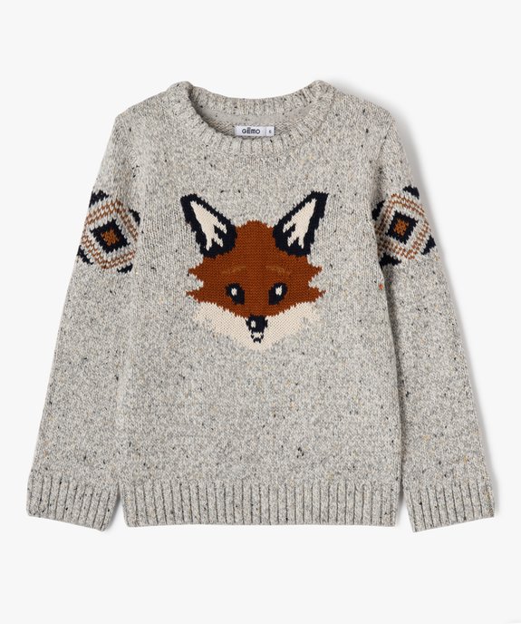 Pull en maille avec motif renard garçon vue2 - GEMO (ENFANT) - GEMO