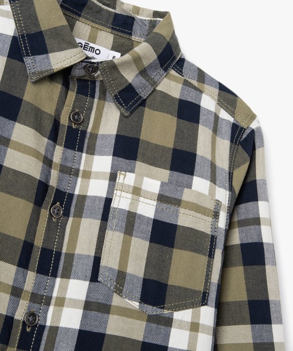 Chemise à carreaux avec poche poitrine garçon vue2 - GEMO (ENFANT) - GEMO