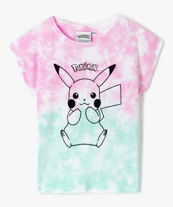 Tee-shirt fille loose tie-and-dye imprimé Pikachu - Pokémon vue1 - POKEMON - GEMO