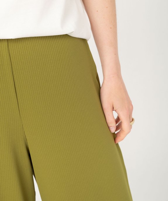 Pantalon large et fluide en maille côtelée femme vue2 - GEMO(FEMME PAP) - GEMO