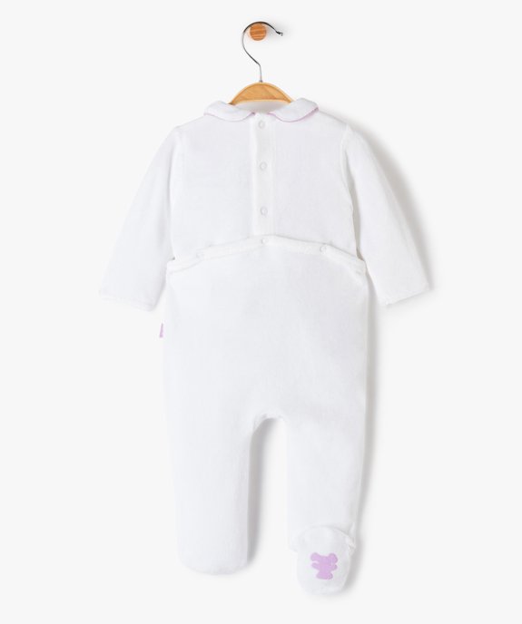 Pyjama bébé en velours imprimé  col Claudine - LuluCastagnette vue3 - LULUCASTAGNETTE - GEMO