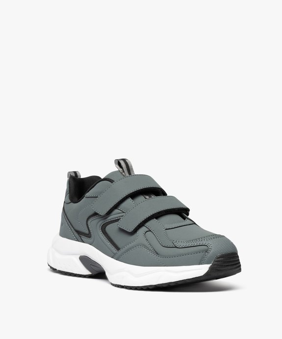 Baskets homme unies en mesh et à scratch style jogger vue8 - 5 MILES - GEMO