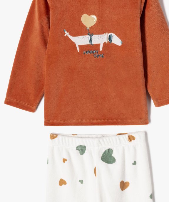 Pyjama en velours 2 pièces avec motif ourson bébé garçon vue2 - GEMO 4G BEBE - GEMO