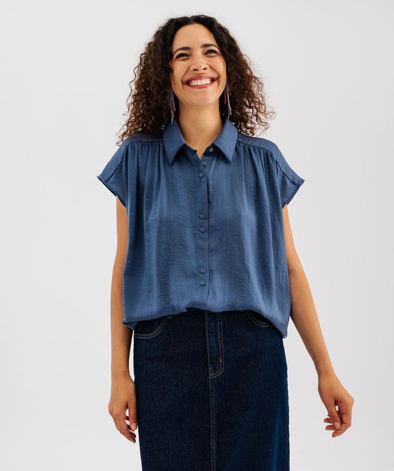 Chemise manches courtes en matière satinée femme vue2 - GEMO(FEMME PAP) - GEMO