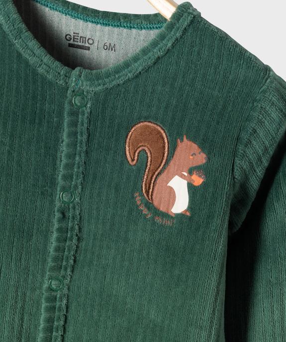 Pyjama dors-bien en velours côtes plates bébé vue4 - GEMO 4G BEBE - GEMO