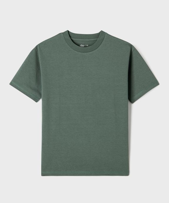 Tee-shirt uni à col rond garçon vue1 - GEMO (JUNIOR) - GEMO