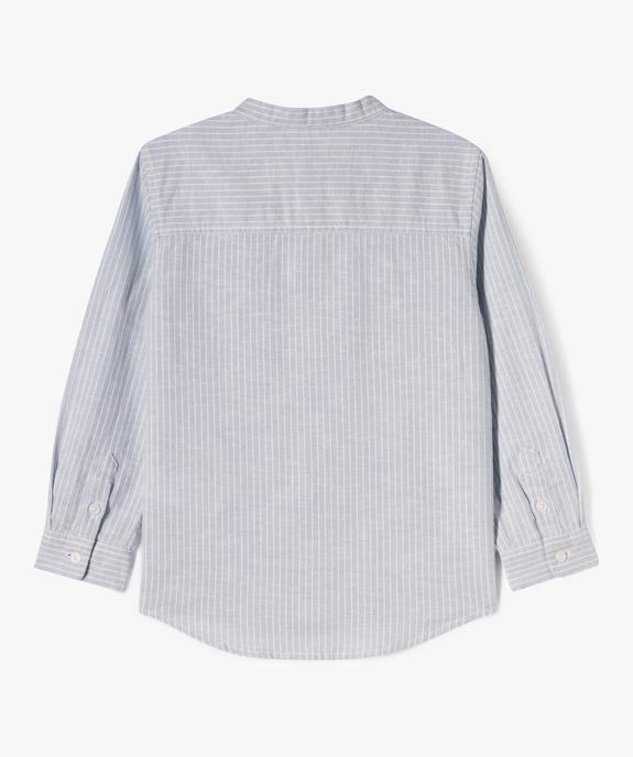 Chemise manches longues à col mao et rayures garçon vue4 - GEMO (ENFANT) - GEMO