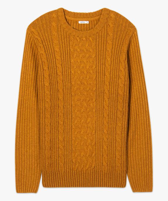 Pull homme à torsades en polyester recyclé vue4 - GEMO (HOMME) - GEMO