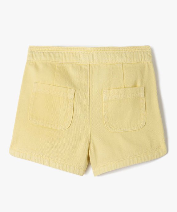 Short fille en toile denim avec bas arrondi vue4 - GEMO 4G FILLE - GEMO