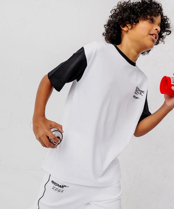 Tee-shirt bicolore motifs graphiques garçon vue6 - GEMO 4G GARCON - GEMO