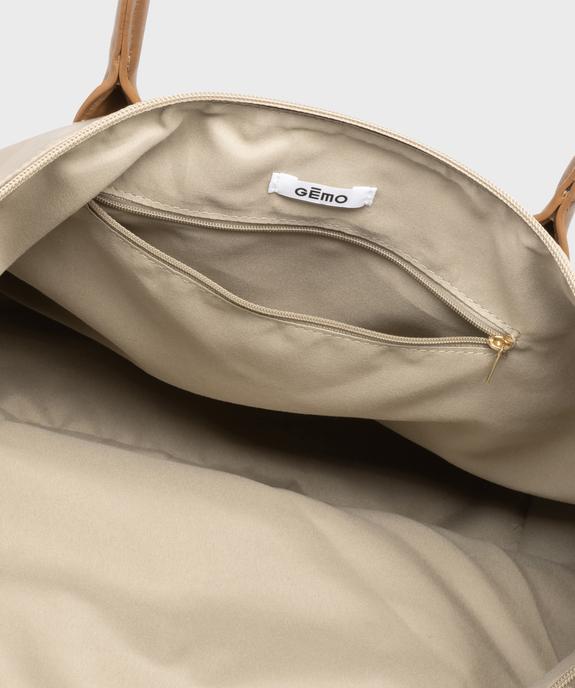 Sac à main zippé forme cabas à grandes anses femme  vue3 - GEMO (ACCESS) - GEMO