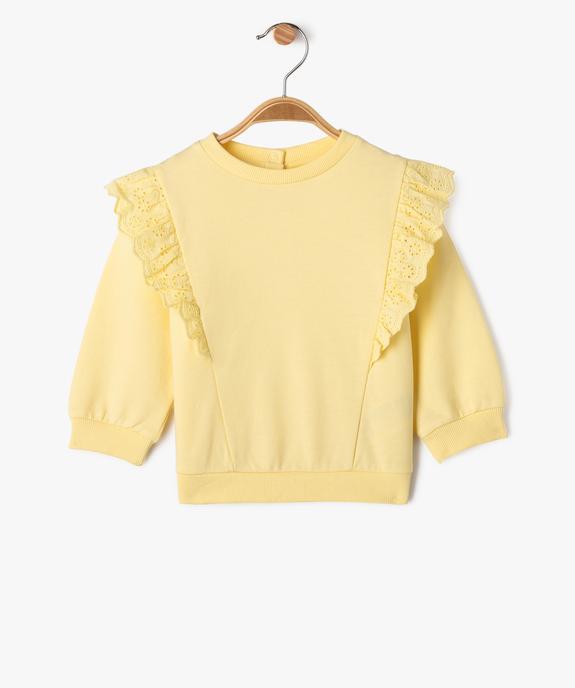Sweat ample à broderie anglaise bébé fille vue1 - GEMO 4G BEBE - GEMO