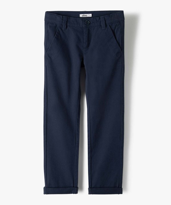 Pantalon chino slim uni garçon vue2 - GEMO 4G GARCON - GEMO