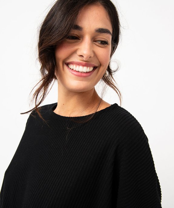 Haut de pyjama en maille côtelée femme vue2 - GEMO 4G FEMME - GEMO