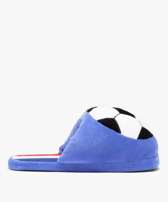 Chaussons homme mules plates en velours ballon de foot vue1 - GEMO(HOMWR HOM) - GEMO