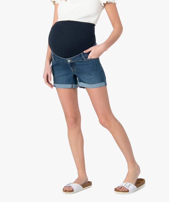 Short grossesse en jean bandeau taille haute vue1 - GEMO (MATER) - GEMO