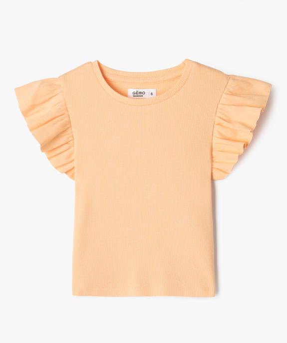 Tee-shirt manches courtes à volants fille vue1 - GEMO 4G FILLE - GEMO
