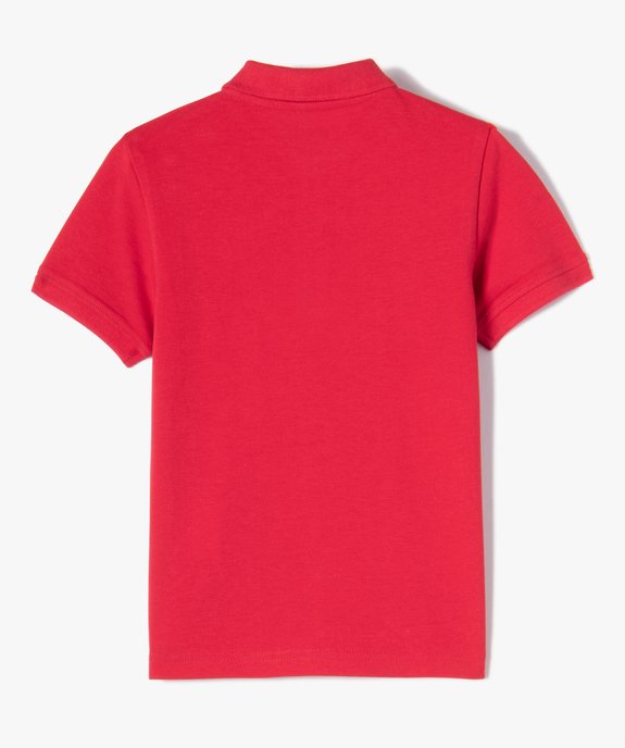 Polo à manches courtes uni en maille piquée garçon 100% coton biologique vue3 - GEMO (ENFANT) - GEMO