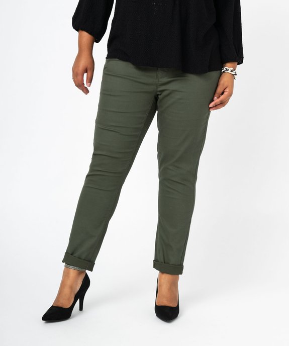Pantalon coupe Regular taille ajustable femme grande taille vue1 - GEMO (G TAILLE) - GEMO