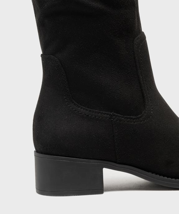 Bottes cavalières en suédine à tige chaussette femme vue6 - VALENTINA BALDA - GEMO