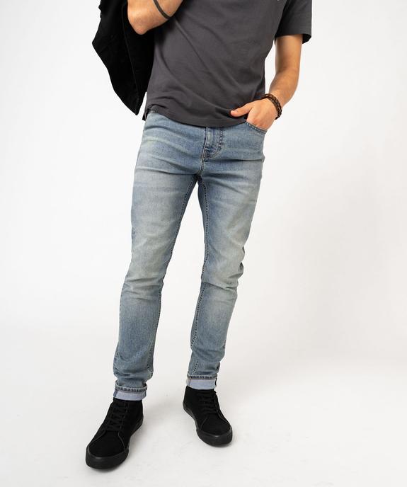 Jean skinny en coton stretch délavé homme vue1 - GEMO 4G HOMME - GEMO