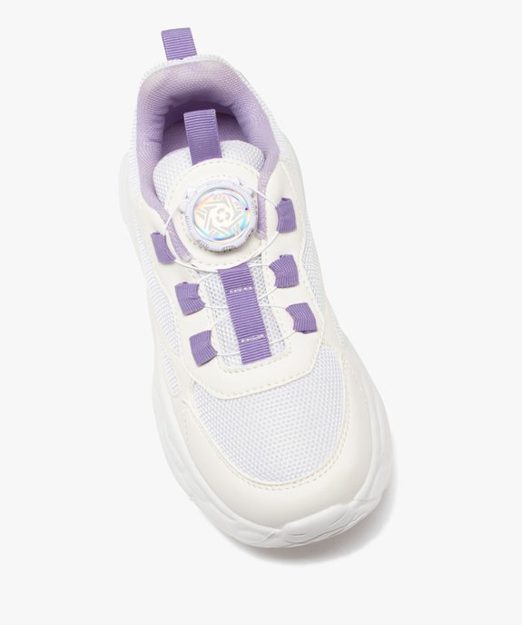 Baskets fille bicolores en mesh avec lacets à boucle rotati vue6 - GEMO 4G FILLE - GEMO