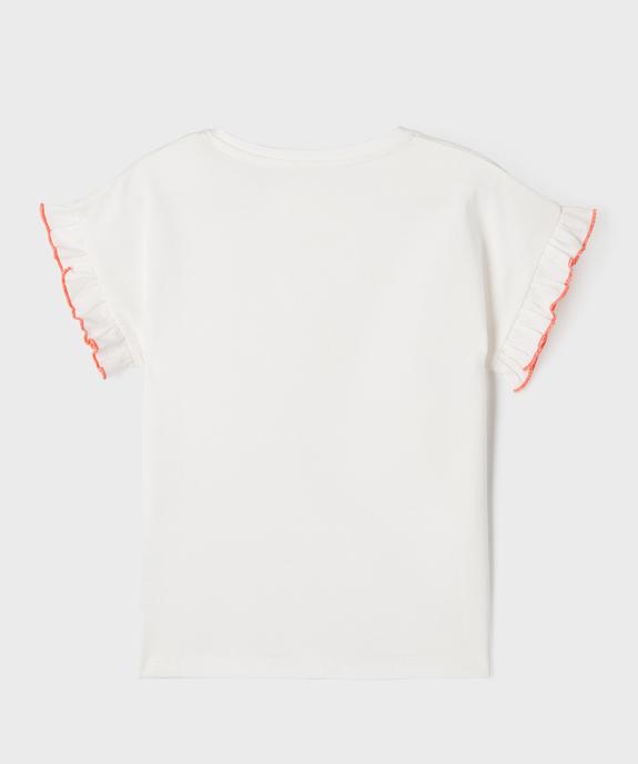 Tee-shirt manches courtes à volants fille vue4 - GEMO 4G FILLE - GEMO